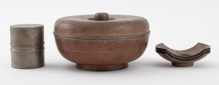 Japanese Metal Container, Tea Dishes, Tea Caddy, 7