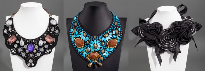 Cloth Bib Necklaces, 3