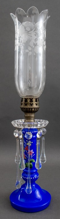 Victorian Glass Hurricane Lamp, ca. 1900 (1 of 13)