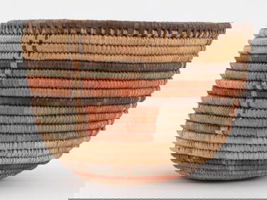 Nigerian Hausa Coiled Polychrome Basket