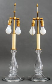 Modern Candlestick Holder Glass Lamps, 2