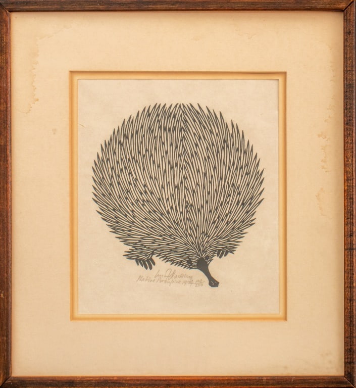 Jacques Hnizdovsky "Native Porcupine"Woodcut Print (1 of 10)