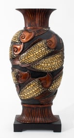 Chinese Carved Composite Fish Motif Urn