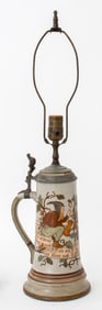 German Bier Stein Mounted as a Lamp