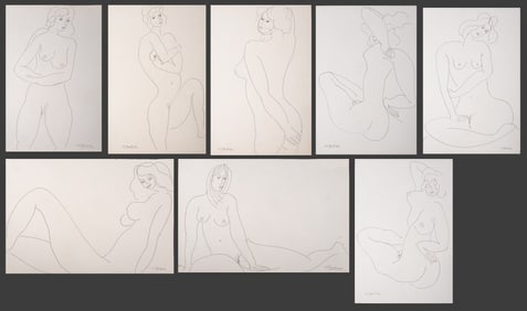 Norman Carton Nude Woman Ink on Paper, 8