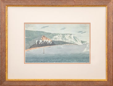 European School Coastal Landscape Color Engraving