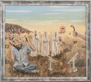 John Pacovsky Surrealist Acrylic on Canvas