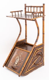 Aesthetic Movement Bamboo Lacquer Coal Scuttle