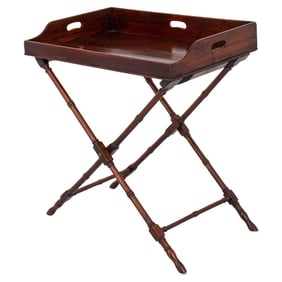 Edwardian Mahogany Butler Tray on Stand, ca. 1910
