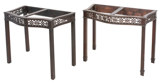 Chinese Chippendale Style Mahogany Consoles, 2