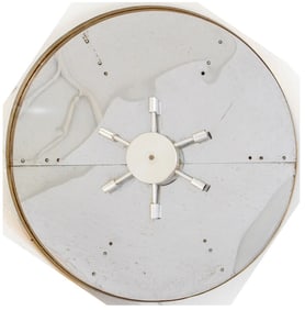 Space Age Modern Brass and Steel Flush-Mount Light