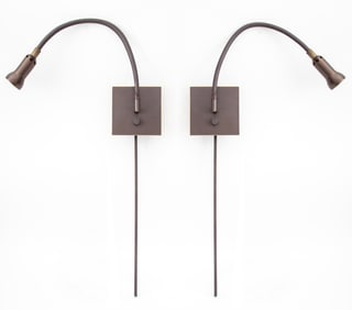 Holtkoetter Modern Brass Adjustable Sconces, Pair