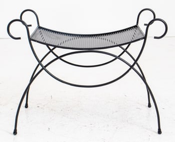 Mathieu Mategot Black Painted Metal Bench