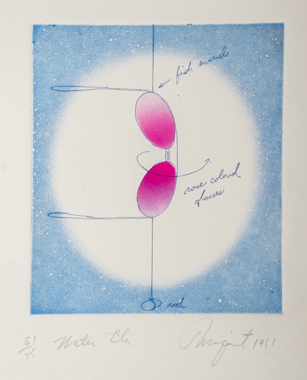 James Rosenquist Water Lily Etching & Aquatint: James Rosenquist (American, 1933-2017), "Water Lily", Etching and Aquatint in Colors, from "A Portfolio of Thirteen Prints to Commemorate the Conversion of New York City's Second Avenue Courthouse Bui