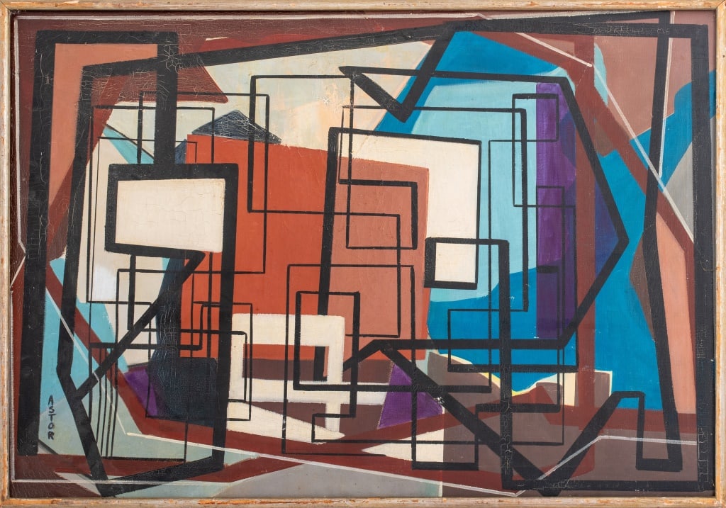 Astor American School Abstract Oil On Canvas (1 of 8)