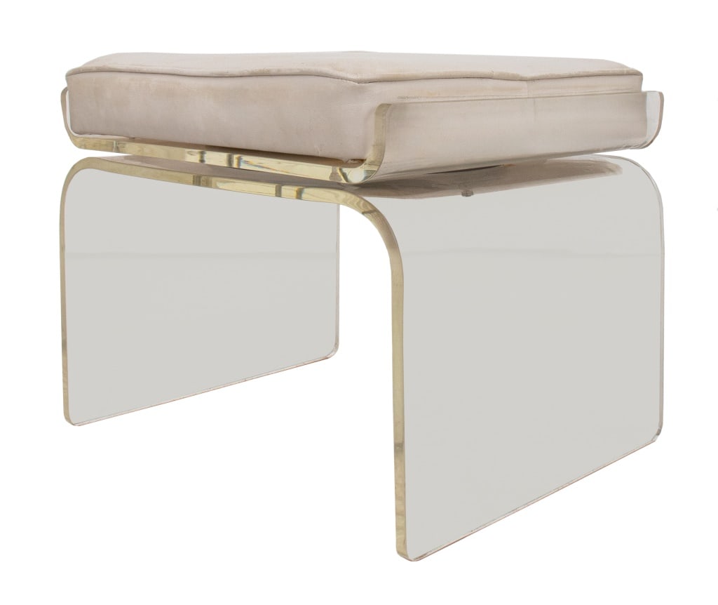 Modern Lucite Swivel Top Bench (1 of 8)
