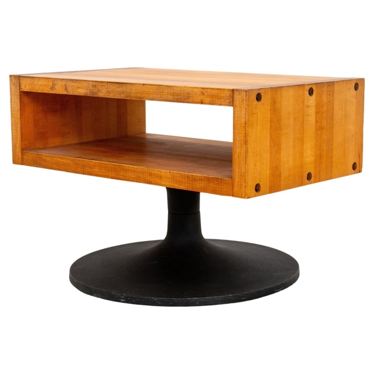 Mid-Century Modern Teak Swivel Side Table (1 of 10)