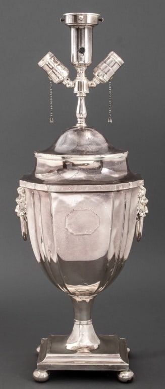 English Silver Plate Tea Urn Mounted Lamp (1 of 14)