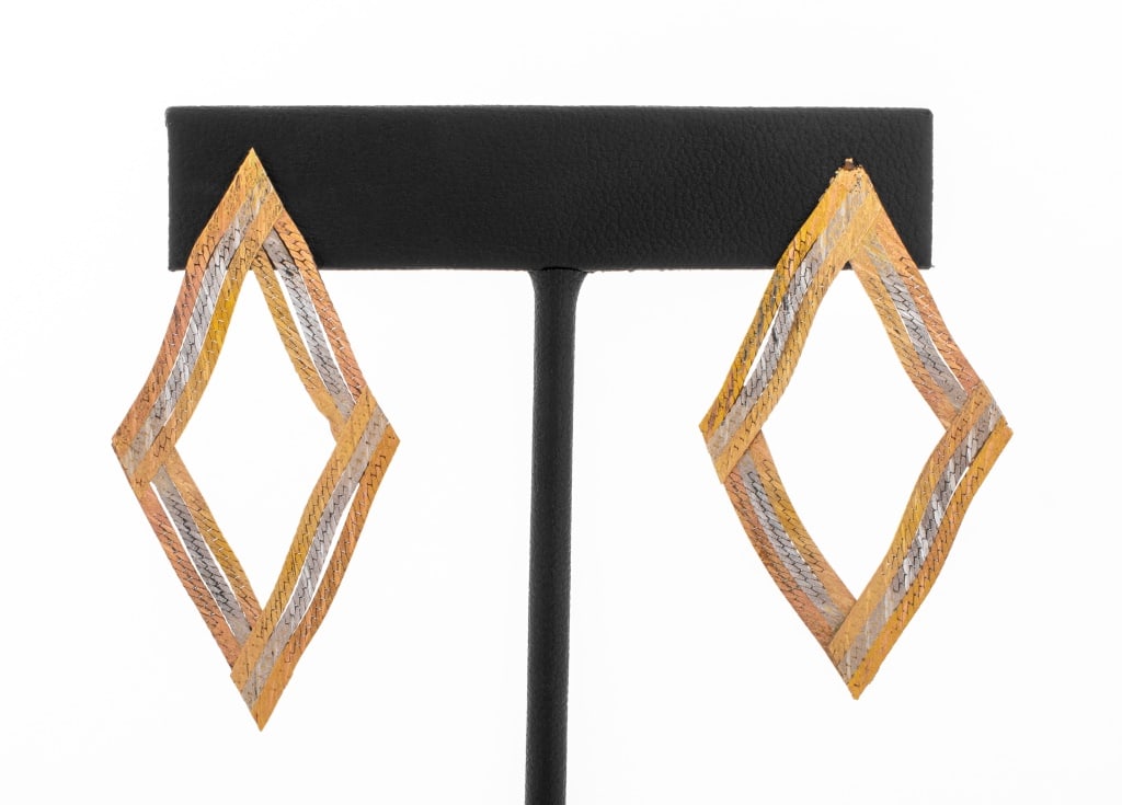 14K Tri-Color Gold Earrings (1 of 5)