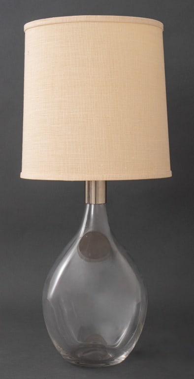 Modern Blown Clear Glass Ovoid Table Lamp (1 of 6)