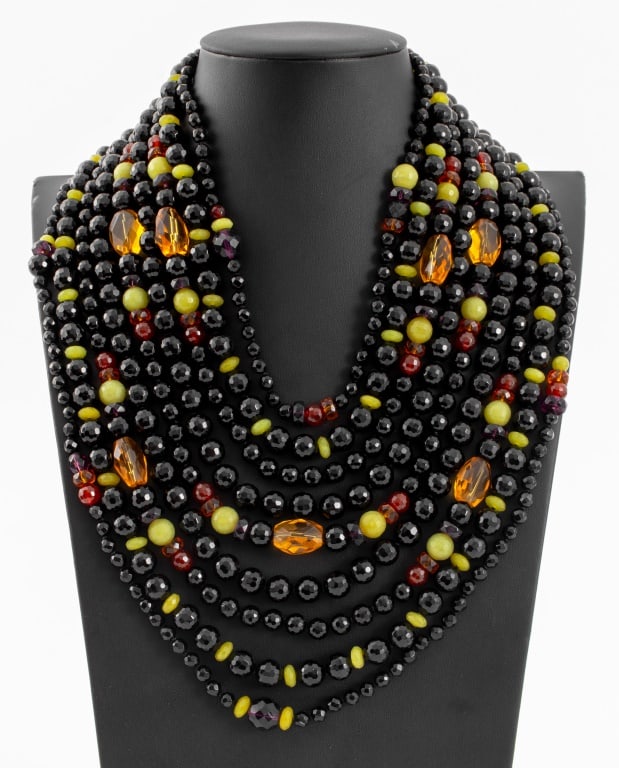 Multi-Strand Faceted Bead Necklace (1 of 4)