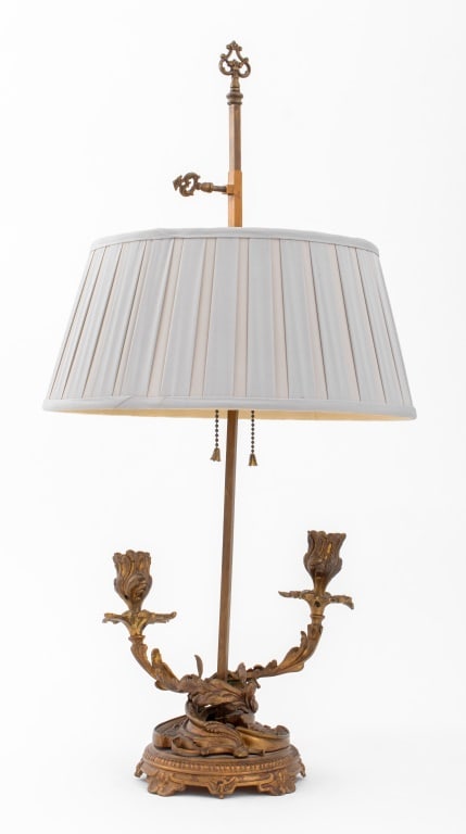 French Bronze Acanthus Leaf Bouillotte Lamp (1 of 9)