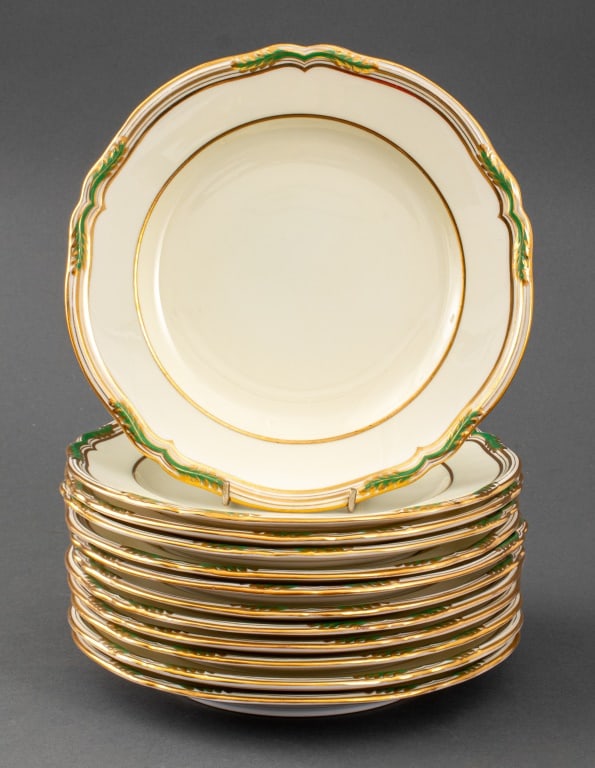 Spode for Tiffany & Co. Gilt Porcelain Plates, 12 (1 of 6)