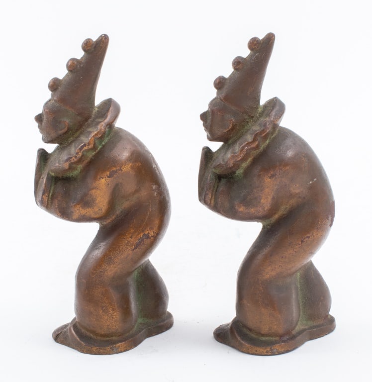 Art Deco Metal Clown Bookends, Pair (1 of 8)