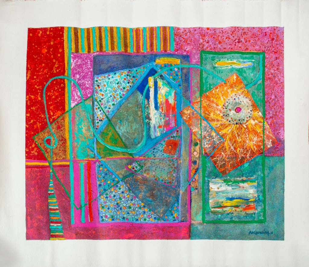 Hector Anchundiah Abstract Composition Oil, 2016 (1 of 8)