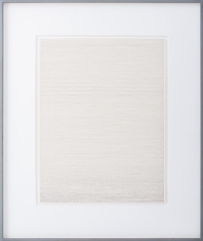 James Siena "Double Recursive Combs" Graphite: James Siena (American, b. 1957), "Double Recursive Combs", Graphite on Paper, 2003, Gorney, Bravin, and Lee Gallery, Pace Wildenstein, and The Cartin Collection labels to verso, gray frame. Image: 16.