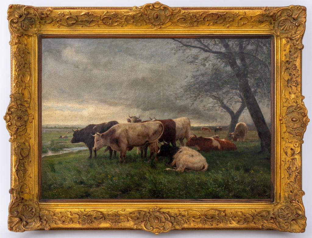 Otto Weber Cows in Landscape Oil on Canvas (1 of 10)