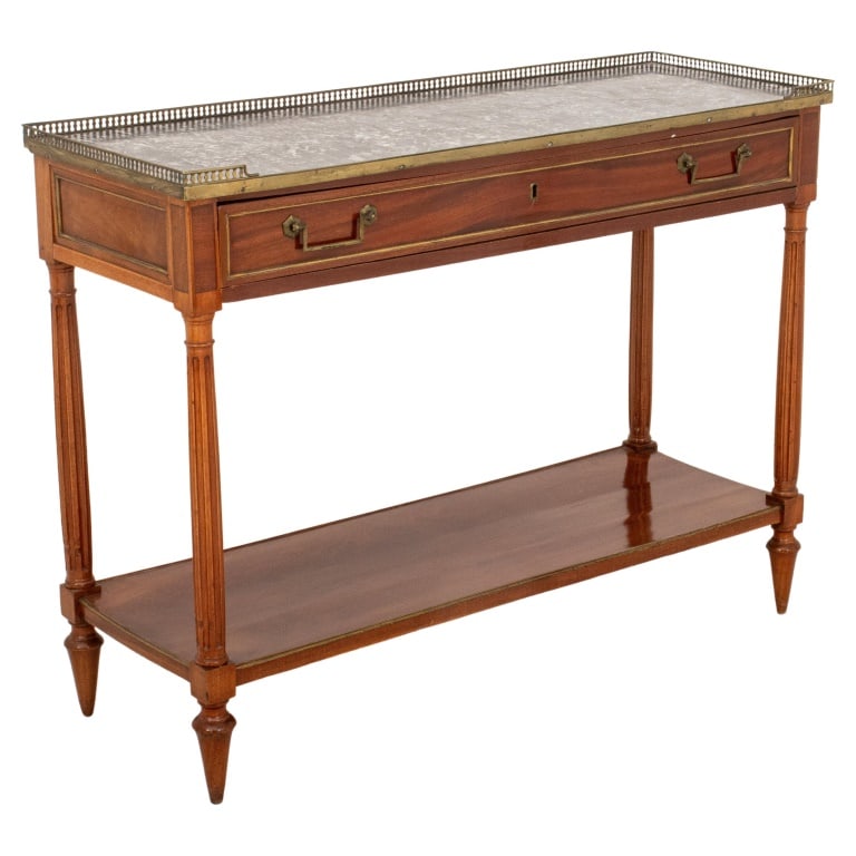 Louis XVI Marble Top Mahogany Console (1 of 11)