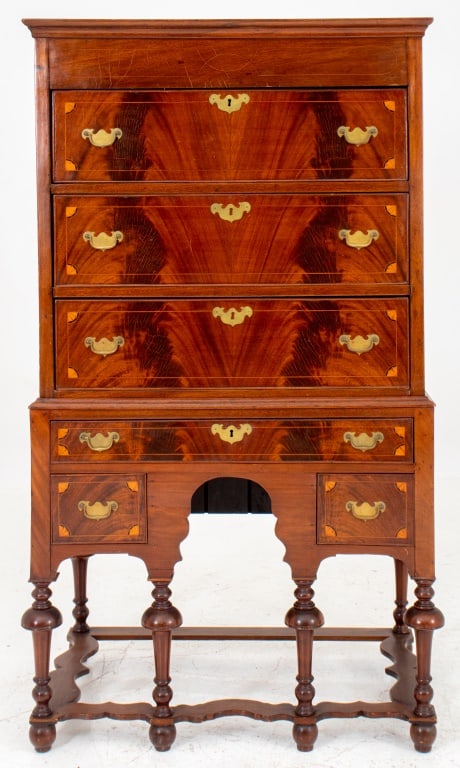 American William & Mary Style Chest on Stand (1 of 11)