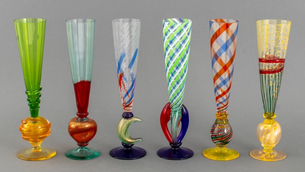 Carlo Moretti Art Glass Champagne Flutes, 6 (1 of 19)