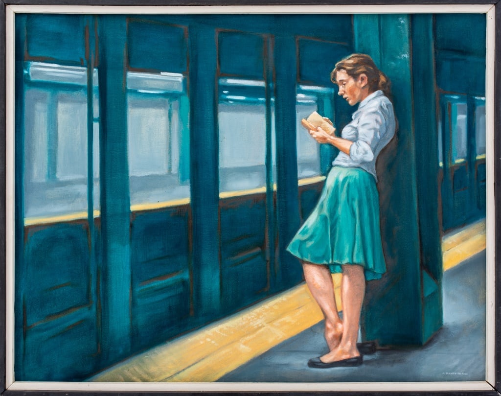 Anthony Santella "Subway Platform" Oil on Canvas (1 of 9)