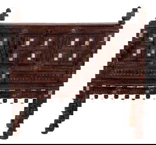 Teak Masala Box From Rajasthan - Ca 1900 Teak Masala Box From Rajasthan - Ca 1900