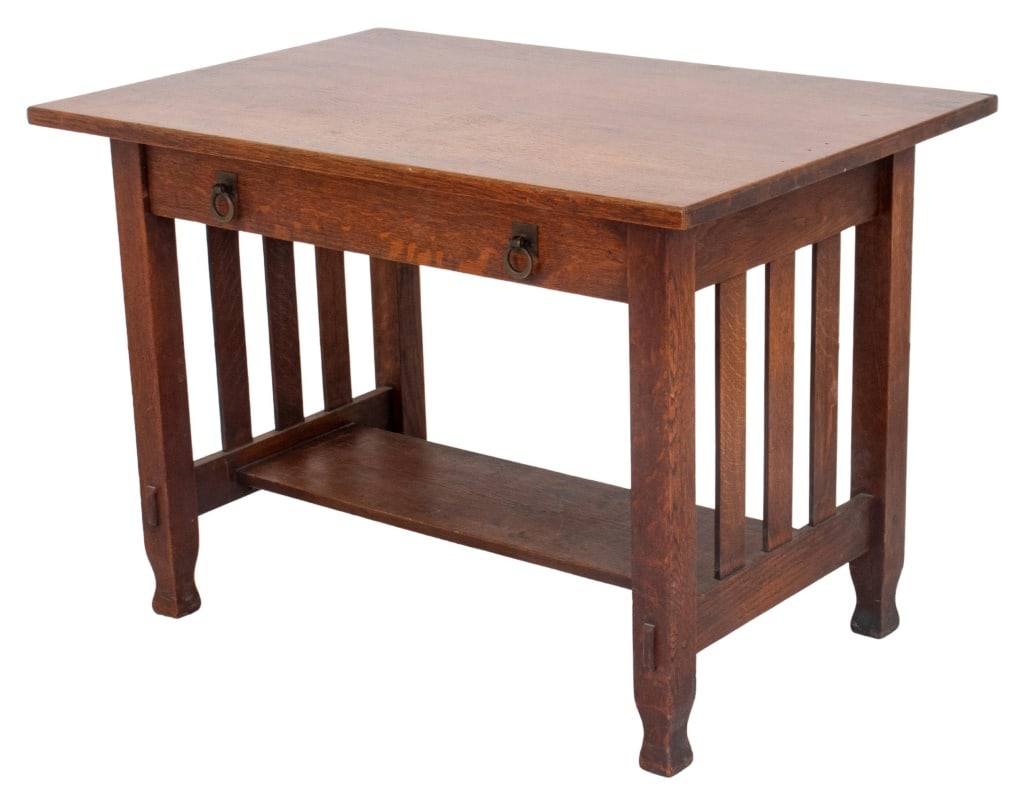 Arts & Crafts Style Oak Writing Desk (1 of 10)