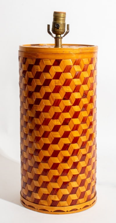 Lacquered Woven Rattan Table Lamp (1 of 7)