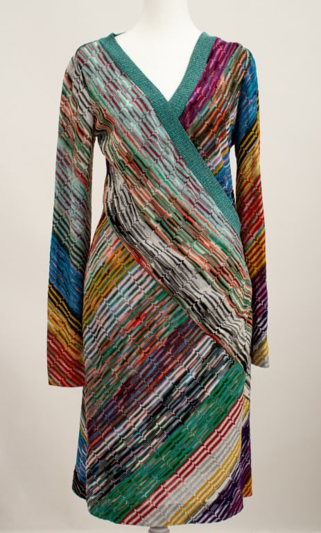 Missoni Wool Blend Multicolored Faux Wrap Dress (1 of 7)