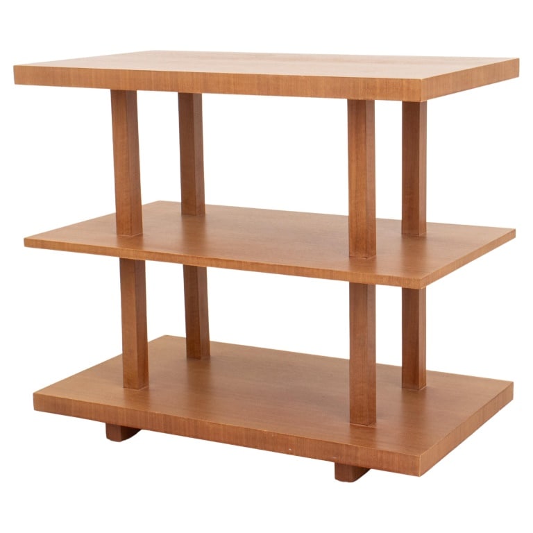 Contemporary Planar Three-Tiered Wood Side Table (1 of 7)