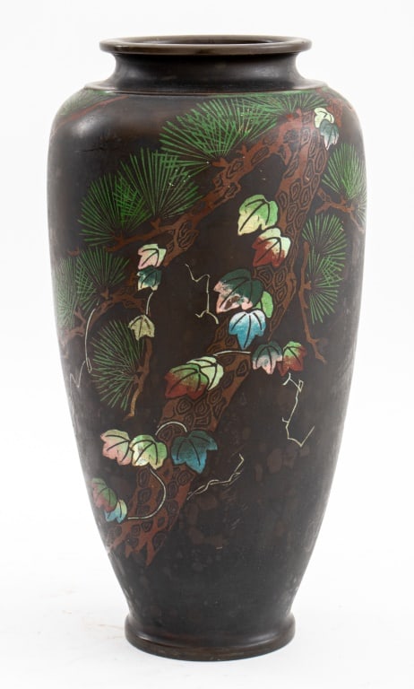 Mitsumine Signed Japanese Art Deco Champleve Vase (1 of 8)