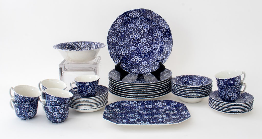 Staffordshire Blue Calico Porcelain Dinnerware, 47 (1 of 9)