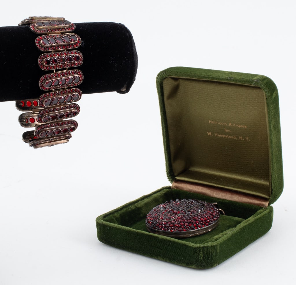 Bohemian Rose Cut Garnet Gold Filled Jewelry Set (1 of 10)