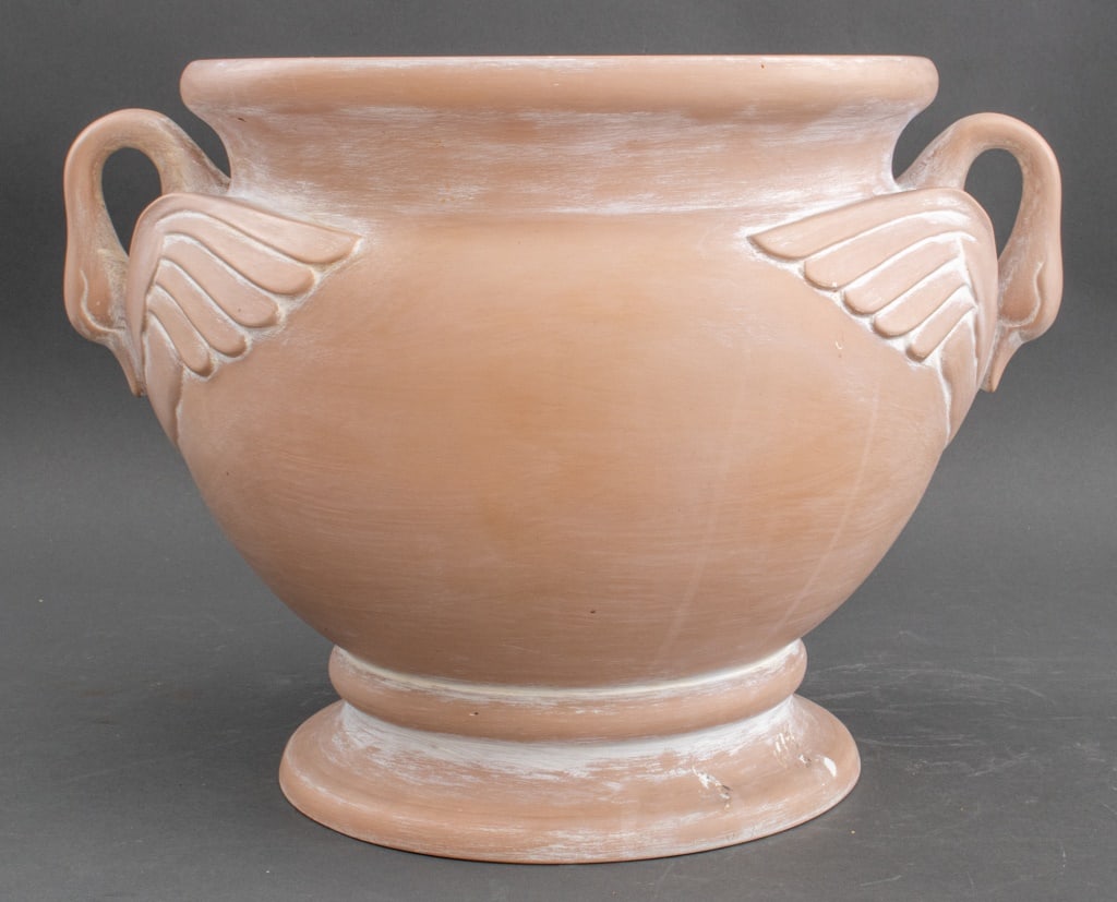 Terracotta Swan-Handled Cache Pot (1 of 10)