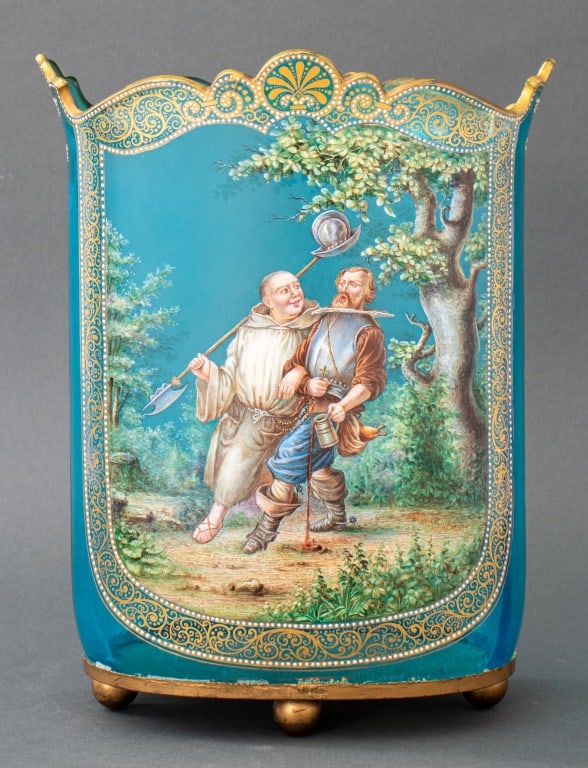 Bohemian Hand-Painted Glass Vessel, ca. 1900 (1 of 9)