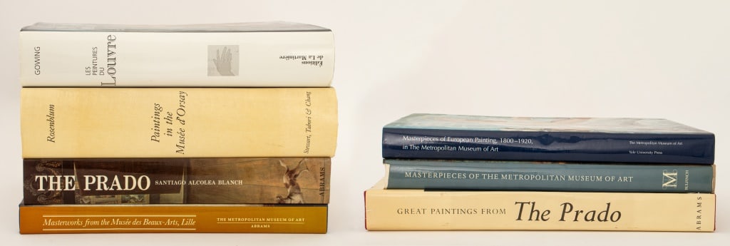 Books on Museums and Masterpieces, 7: Group of Seven Books on Museums and Masterpieces, comprising: "ed. Barbara Burn "Masterpieces of The Metropolitan Museum of Art", Kathryn Calley Galitz et al "Masterpieces of European Painting, 1800-1