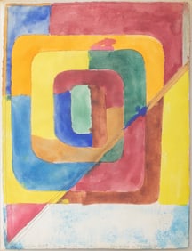 Alan Shields "Dogfish in Trouble" Watercolor, 1974