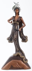 Erte "Peace" Patinated Bronze Sculpture, 1984