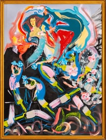 Eva Bouzard-Hui "The Volcano" Oil on Canvas