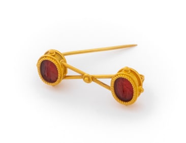 20K Yellow Gold Carnelian Intaglio Brooch